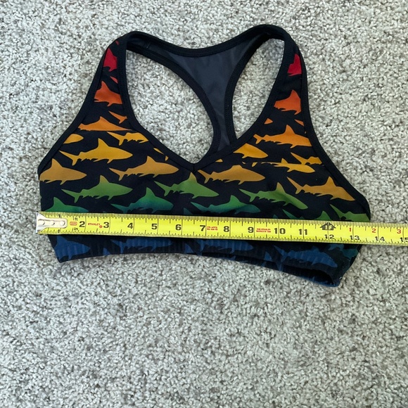 Aviator Nation rainbow shark v neck sports bra rare size S - Picture 5 of 6